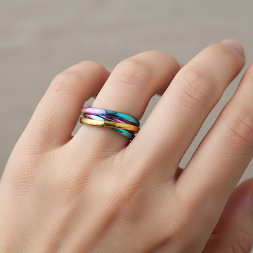 Sansen – Conjunto de anillos de tres anillos de acero de titanio