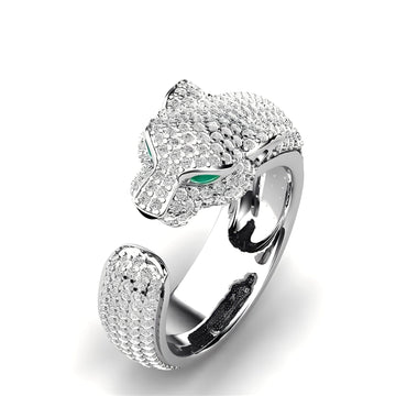 Mika – Anillo Ajustable de Jaguar en Oro Rosa