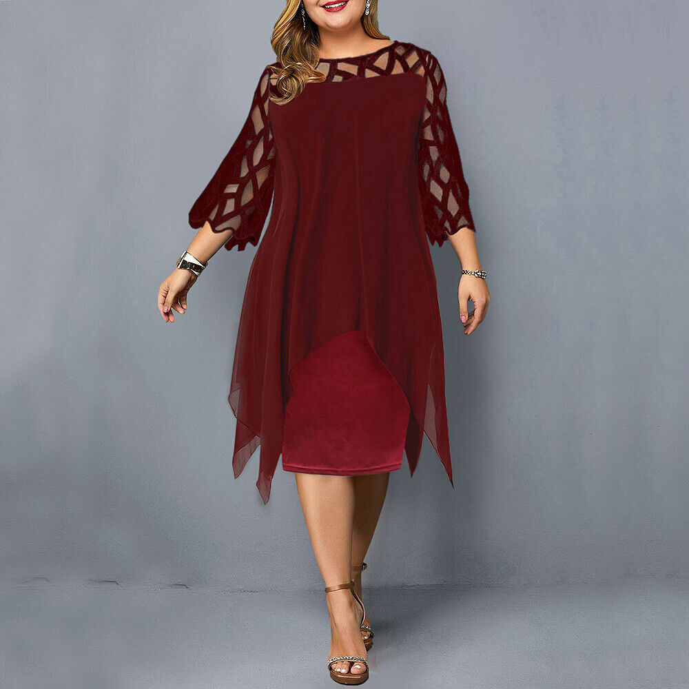 Cathryn - Elegante vestido midi talla grande