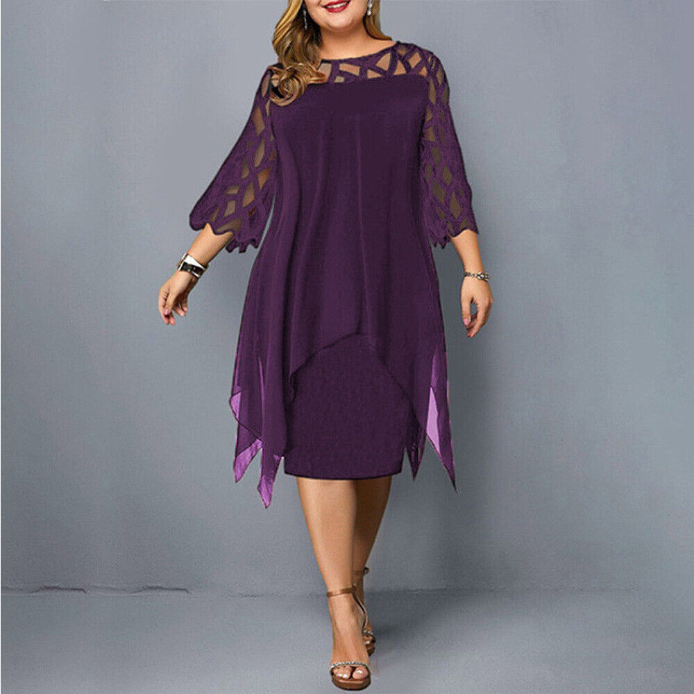Cathryn - Elegante vestido midi talla grande