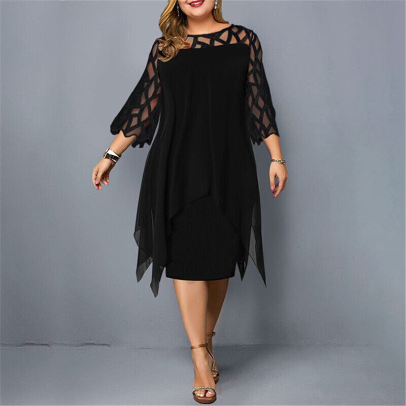 Cathryn - Elegante vestido midi talla grande