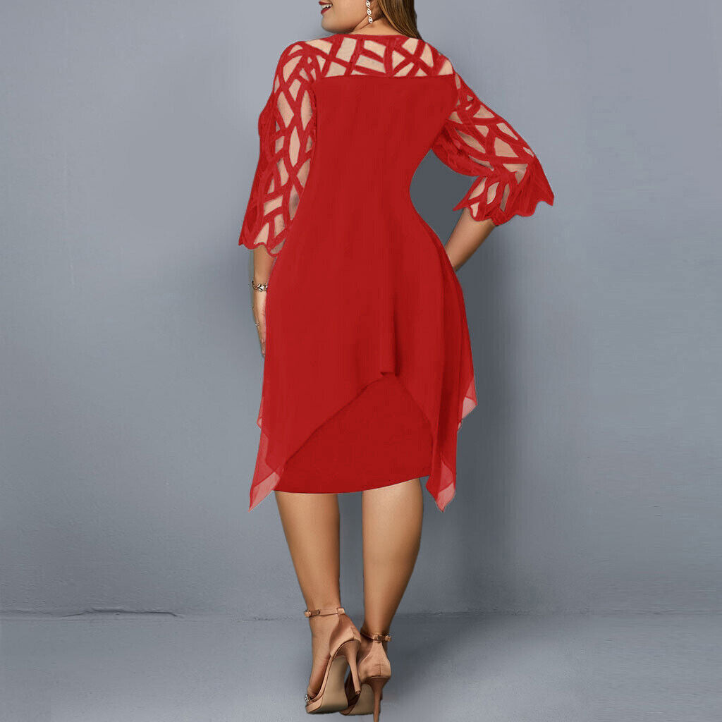 Cathryn - Elegante vestido midi talla grande