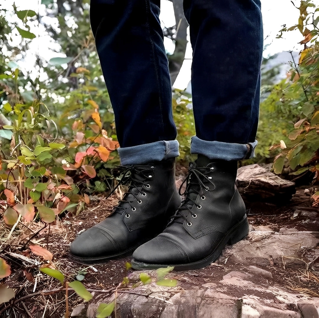 Hanzo - Botas clásicas con cordones para hombre